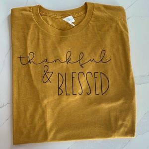 Tultex Gold Thankful and Blessed tee
